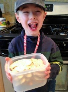 Lucas made bunny cookies